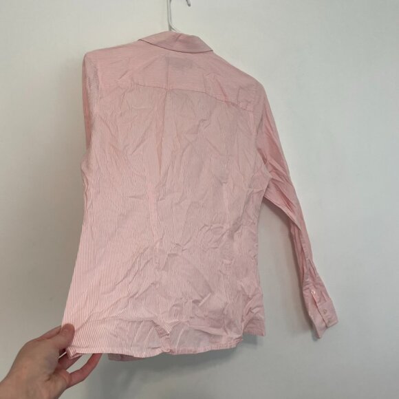 VINEYARD VINES Pink White Vertical Striped Long Sleeve Cotton Button Down Shirt - Picture 13 of 13